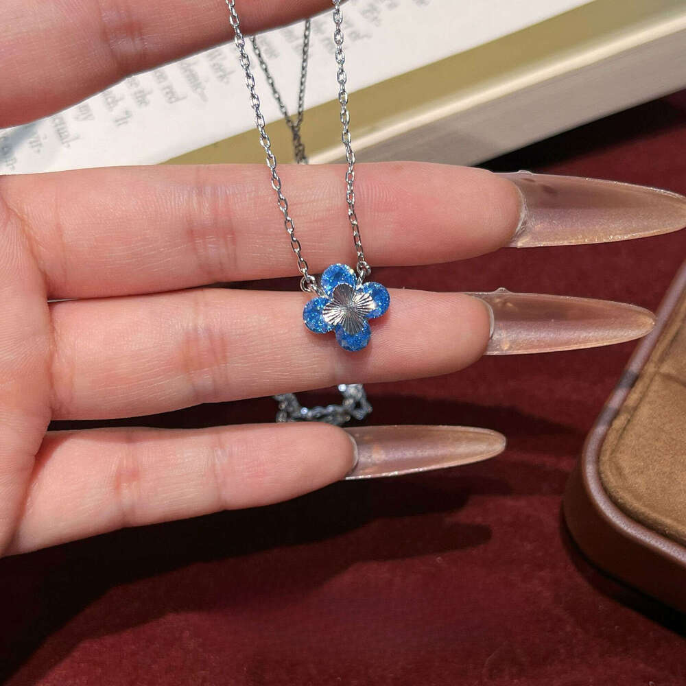 Bracelet For Women Exclusive Laser New Model Bracelet, Red Corundum Aquamarine White Diamond Set Four-Leaf Clover Fashion Jewelry