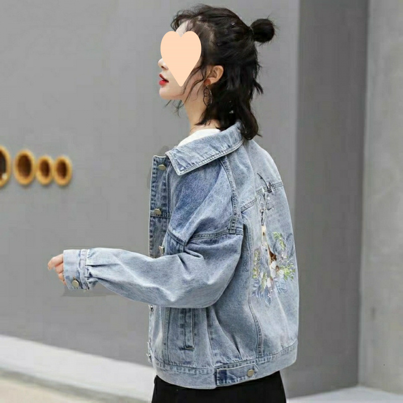 Womens Spring Style Denim Jacket Cropped Slimming Casual Z17703 Korean Version For Fashion Trendy Women 240830