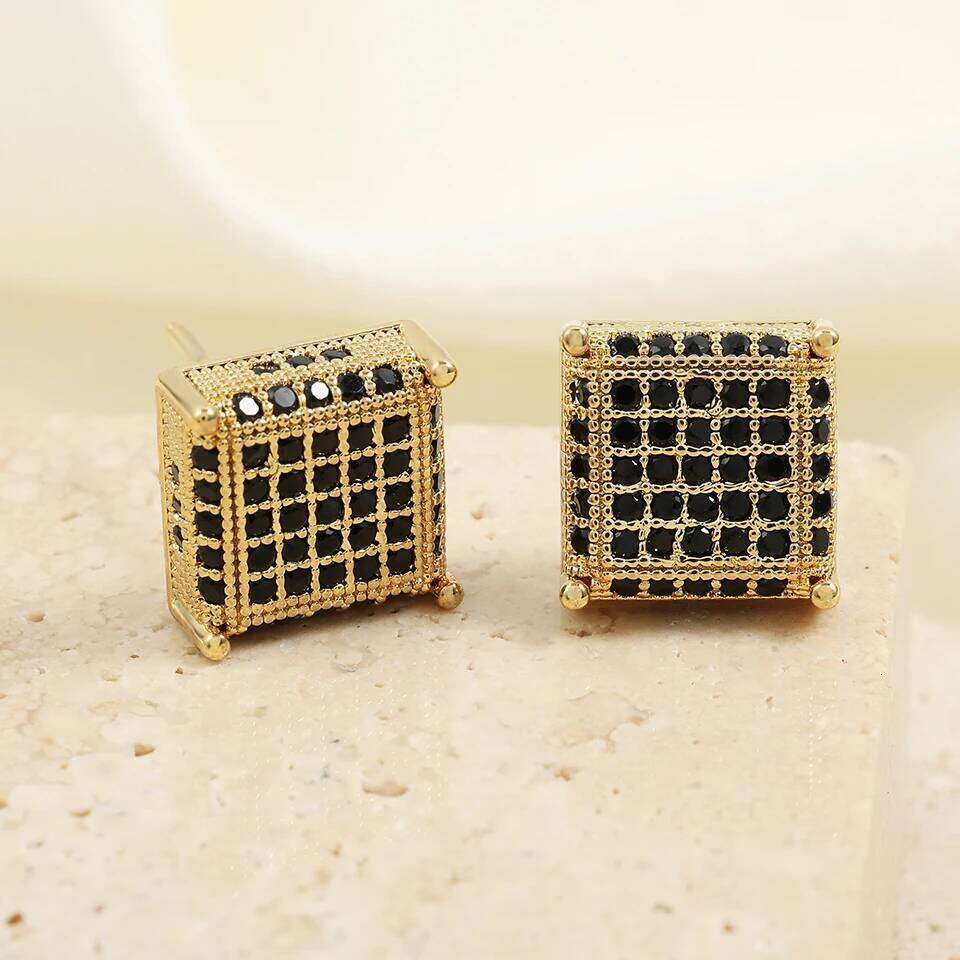 ZAKOL Buling Zirconia Earrings for Men Iced Out Micro Full Paved CZ Crystal Copper Earring Fashion Hip Hop Jewelry