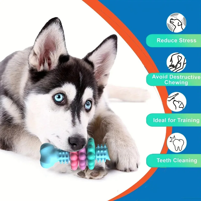 1Pc Indestructible Dog Chew Bone Toy for Aggressive Chewers Teeth Cleaning Training Chew Toy Small Medium Dogs Boredom Relief 251225