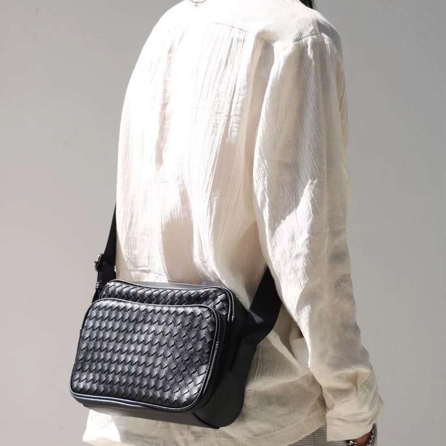 Korean Style Horizontal Shoulder Couple Crossbody Woven Small Square Back Trendy Brand Men S Bag High Quality Luxury Bag