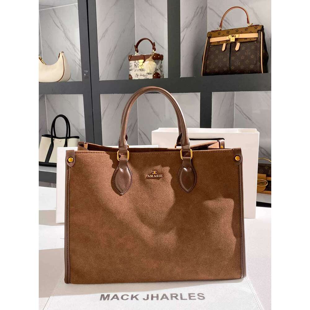 MACK JHARLES retro Suede Tote Bag Women's 2025 Autumn and Winter New High-Quality Shoulder Handbag
