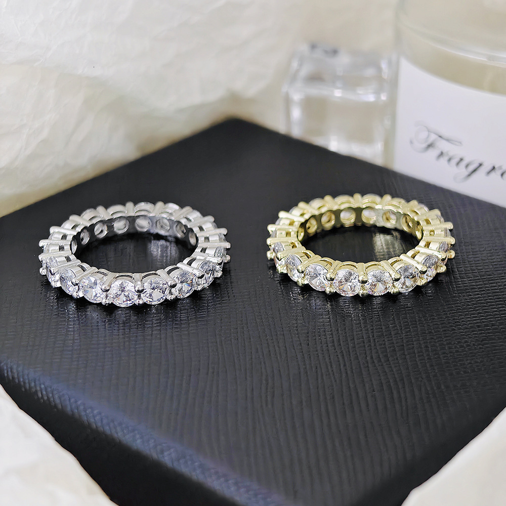 Luxury Brand Designer Jewelry European And American New Product Wholesale Colorful Zircon Ring Niche High-End Trendy Exquisite Hot Sale R5696