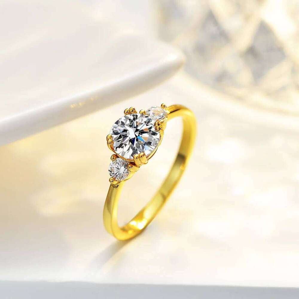 14K Yellow Gold 1ct All Moissanite Rings for Women Luxury Quality Jewelry Sparkling Lab Diamond Wedding Band GRA 899