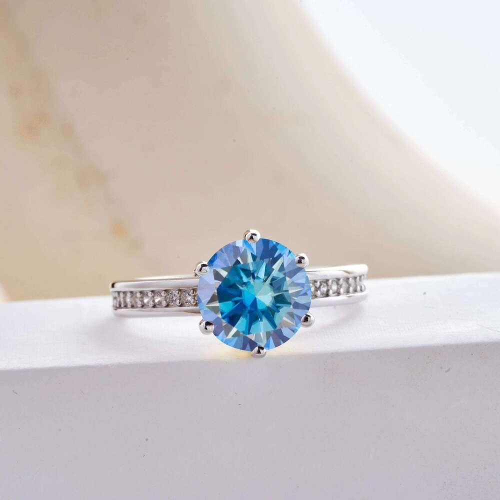 9mm 3ct VVS Pink black Color Moissanite Ring For Women S925 Sterling Silver Fine Jewelry Wedding Engagement Anniversary Gift c89