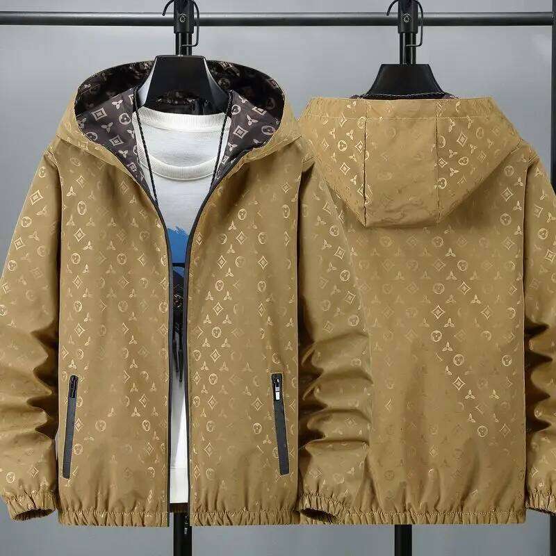 Spring and Autumn trendy brand personalized coat men's new wear versatile casual hooded long-sleeved youth popular sports jacket