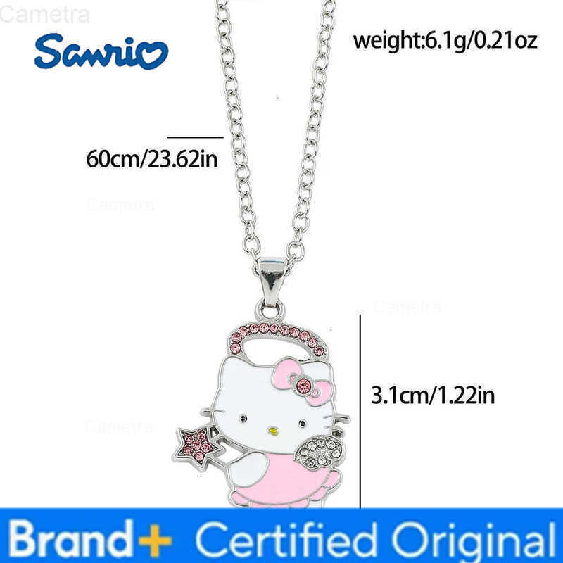 Sanrio Hello Kitty Anime Necklace Creative Cute Rhinestone Necklace Girls Birthday Party Jewelry Gifts H251229