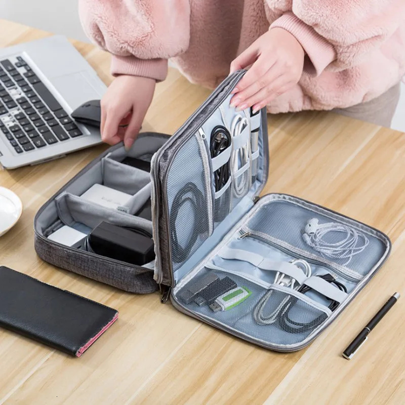 Storage Bag Organizer Waterproof Case Cable USB Gadgets Tech Pouch Digital Portable Travel Small Carrying Case 251224