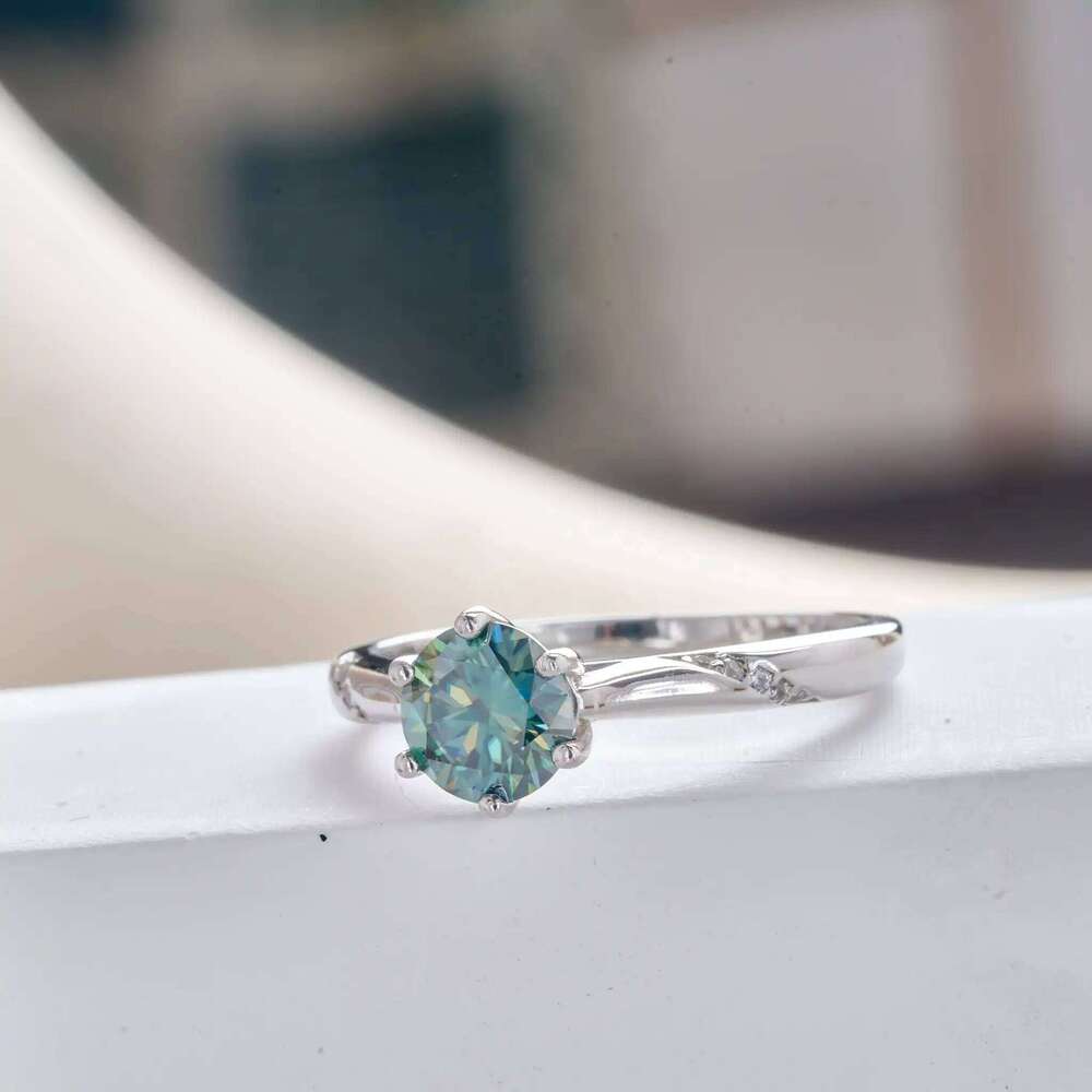 GRA Certified 1CT Moissanite VVS1 Lab Diamond Solitaire 925 Sterling silver Ring for Women Engagement Wedding Jewelry 182