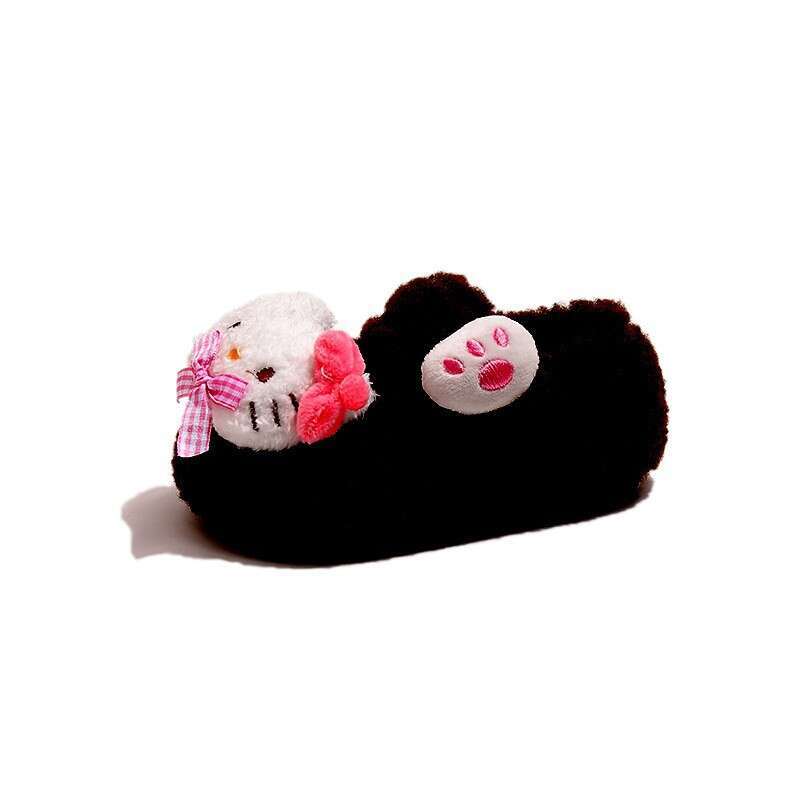 INS Cute Cartoon Plush Warm Home Non-Slip Furry 2025 Autumn Winter Korean Style Girls' Fleece-Lined Cotton Shoes