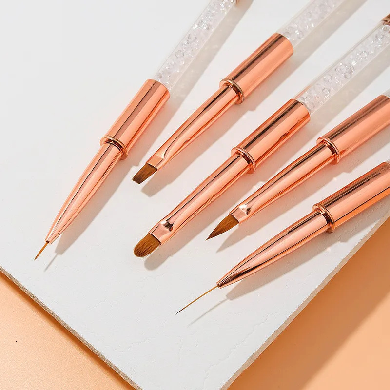 5Style Nail Art Acrylic UV Gel Builder Painting Brush Lines Liner Pattern Drawing Pen Manicure Tool 251215