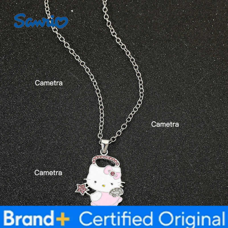 Sanrio Hello Kitty Anime Necklace Creative Cute Rhinestone Necklace Girls Birthday Party Jewelry Gifts H251229