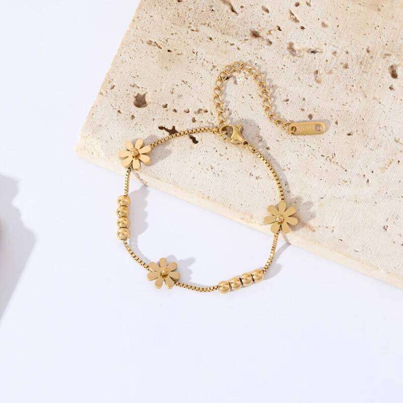 EILIECK 316L Stainless Steel Gold Color Flower Bracelet For Women Girl Fashion New Holiday Gift Wrist Chain Jewelry Pulsera 25H1229