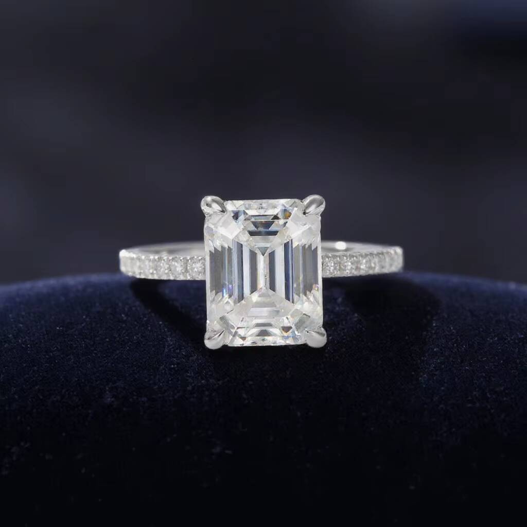 4ct Womens Luxury Marriage 14 Gold Rings Engagement Custom Eternity Cuban Vvs Moissanite Ring