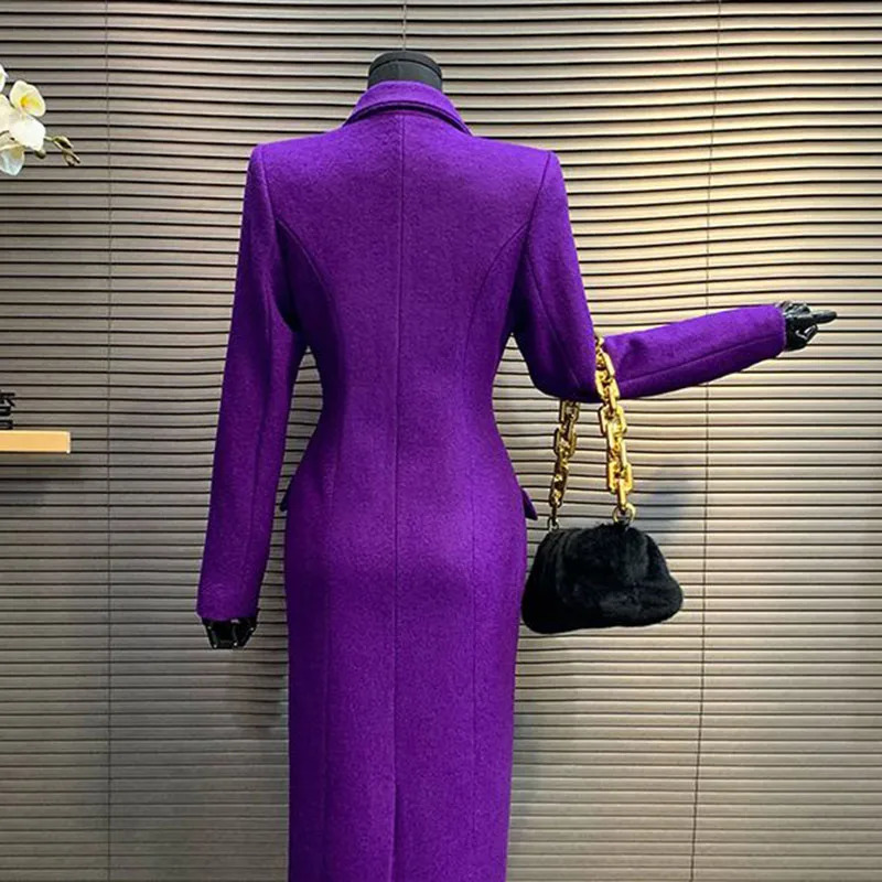 Fashionable Womens Woolen Coat 2025 Winter Slim Shaping HighQuality Thickened Warm Autumn H679 251216