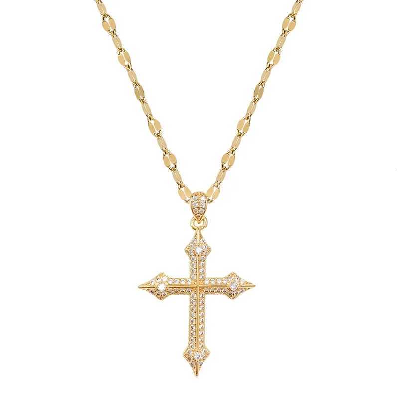 Luxury Titanium Steel Cross Necklace for Women Fashionable Clavicle Chain Jewelry Trendy Accessory Y251227