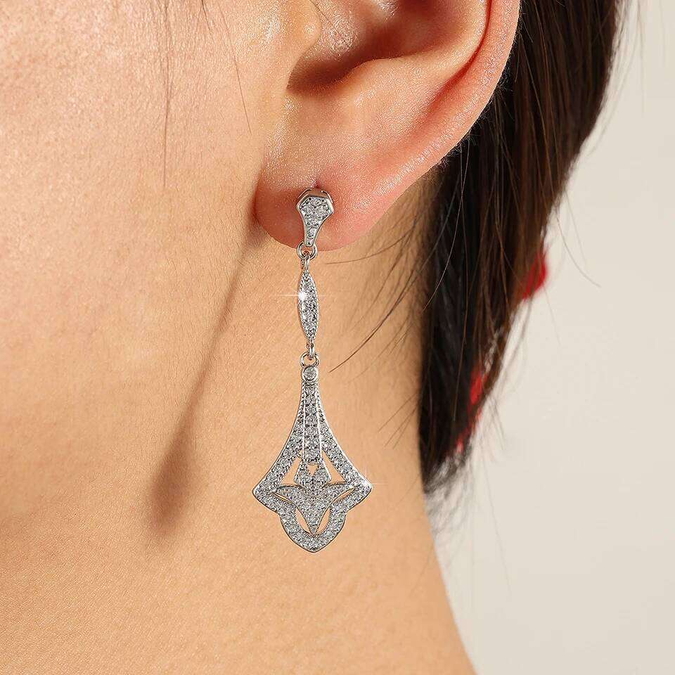 ZAKOL New Gold Color Super Zircon Dangle Earrings for Women Shining CZ Luxury Bridal Wedding Party Jewelry