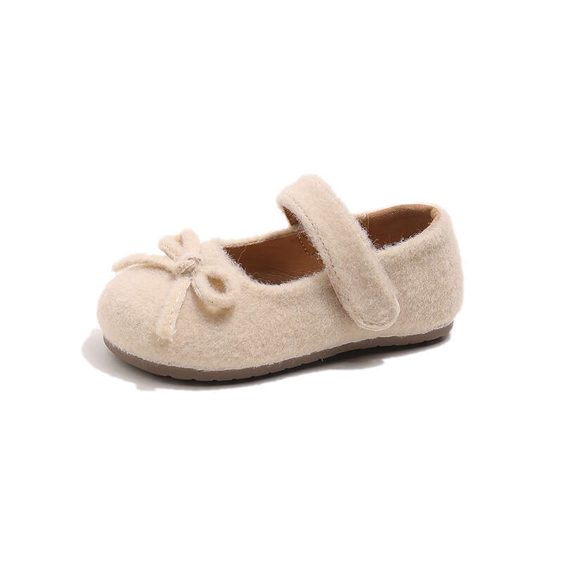 INS French Style Small Leather 2025 Spring and Autumn New Korean Version Girls' Felt Bow Princess Soft Sole Single Shoes