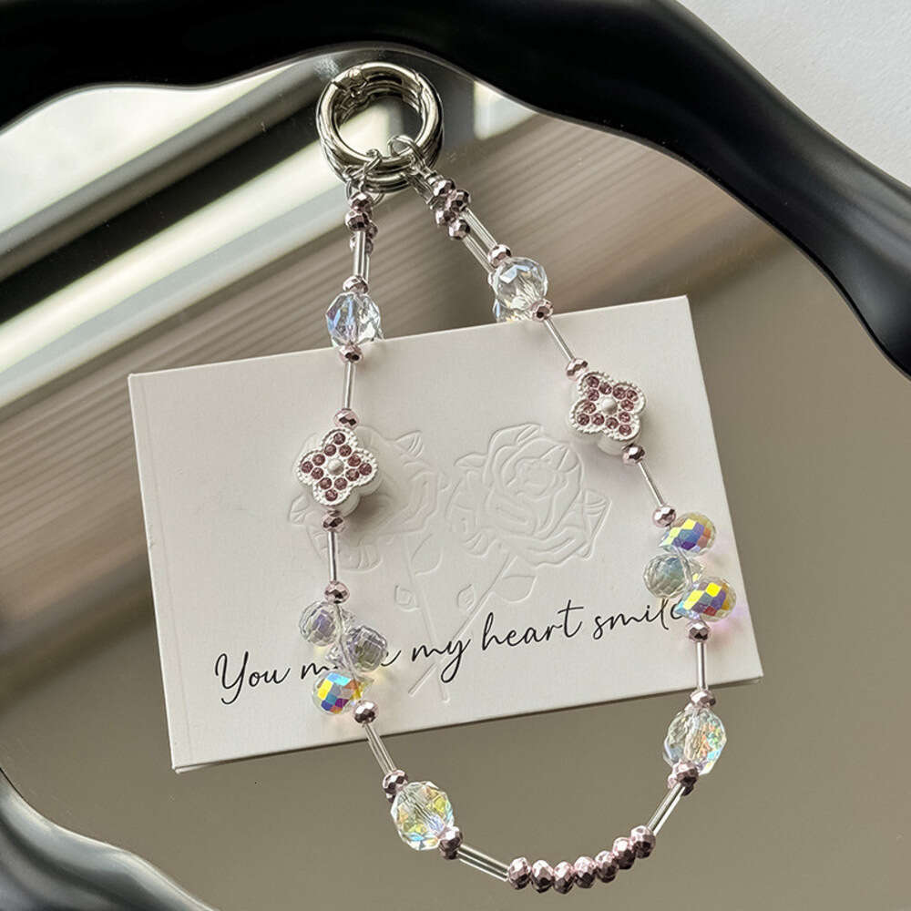 Women's Keychain Ornament Hanging Chain Metal Keyring Key Wallet Hot Sale New Accessories Pearl Bow Pendant Jewelry Earphone Case White Free Ship