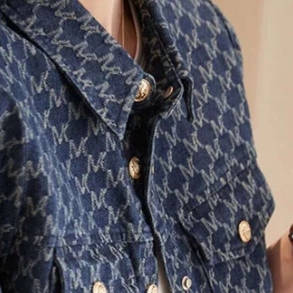 Blue Women's Designer Fashion 2026 Denim Jackets With Print Outerwears Spring Autumn Graphic Female Jeans Coat On Sale Cowgirl Clothing Vintage L