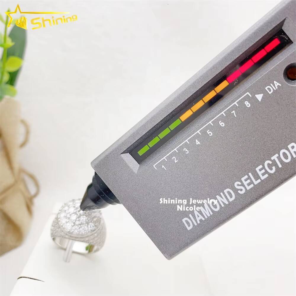 Fashion Style Iced Out Jewelry 925 Sterling Silver Hip Hop VVS Diamond Silver Engagement Moissanite Men Ring