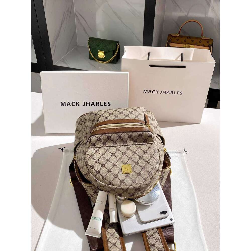 MACK JHARLES retro Print Large Capacity 2025 Autumn New High-end Commuter Backpack