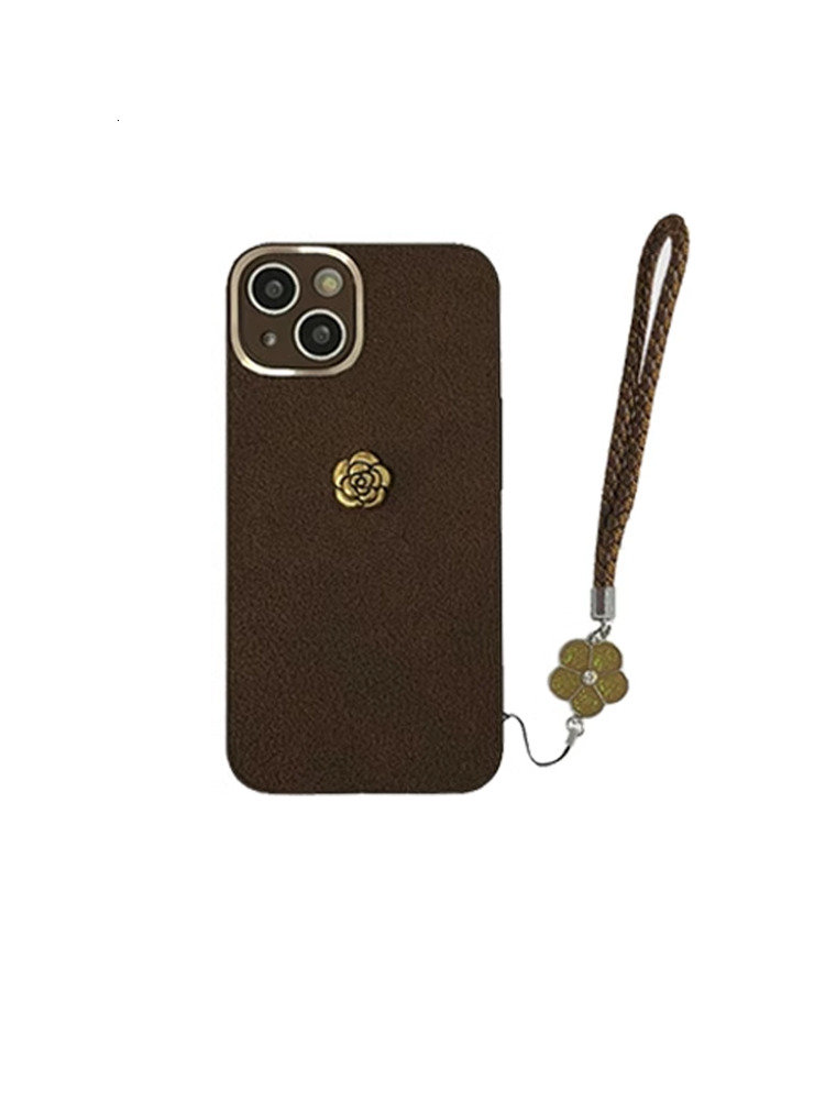 Light Luxury Camellia Wristband Compatible with Apple 15 Pro Max Phone Case New High-end Feel 14 Creative Niche 13 High