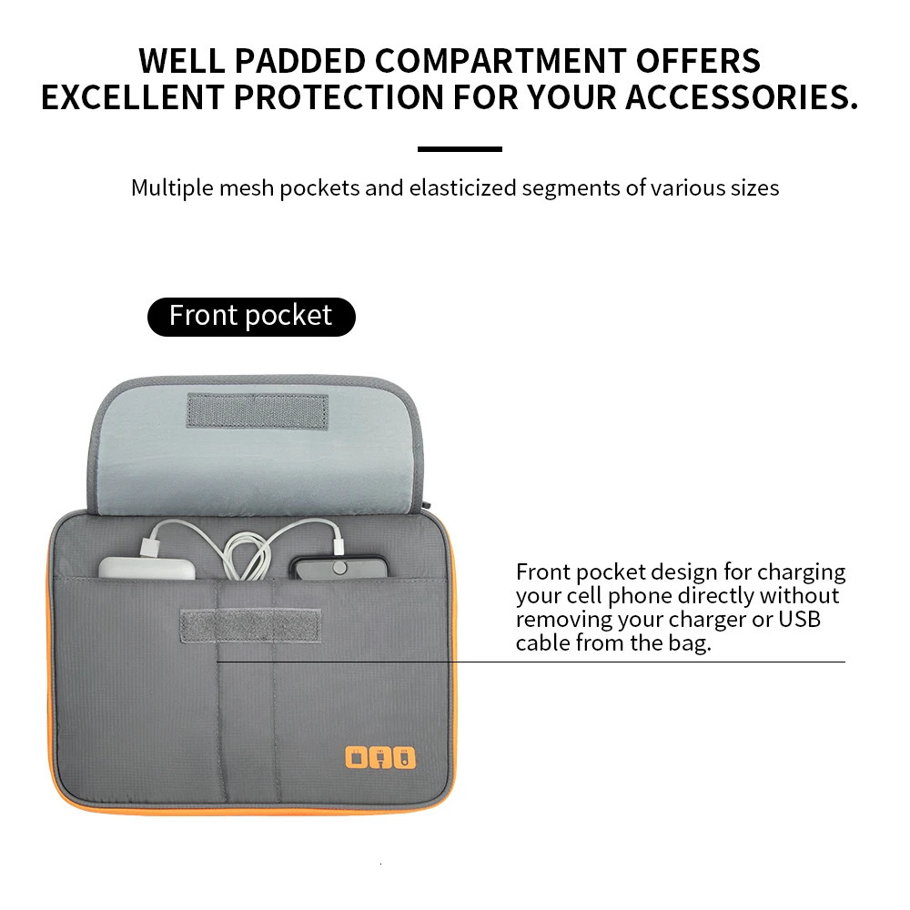Portable Digital Storage Pouch Charger Data Cable USB Bag Organizer Waterproof Electronic Accessory Storage Bag Travel Cable Bag 251224