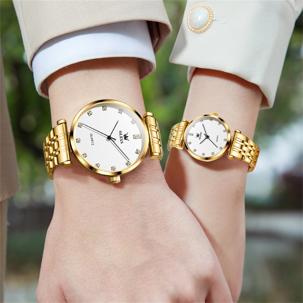 OLEVS Casual and minimalist quartz women's watch, niche and high-value women's watch stainless steel watch band waterproof couple watch