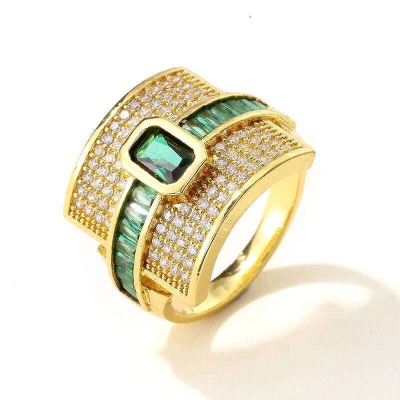 Elegant Geometric Cubic Zircon Ring for Stylish Women Weddings Engagements Hip-hop and Punk Style Stunning Statement Jewelry