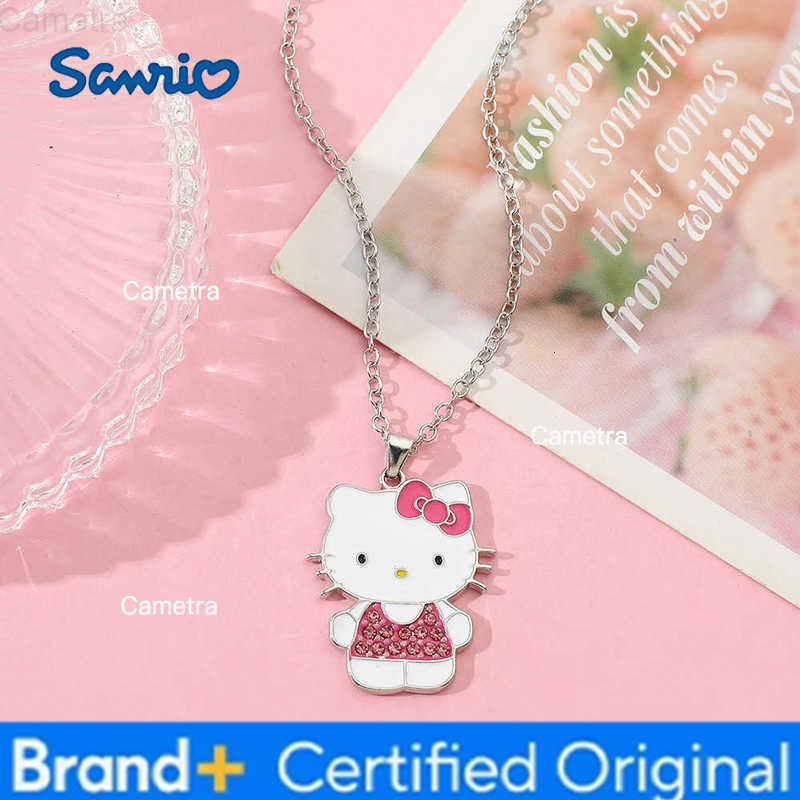 Sanrio Fashion Charm HelloKitty Series Necklace Metal Enamel Rhinestone Pendant Necklace Elegant Sweet for Daily Wearing H251229