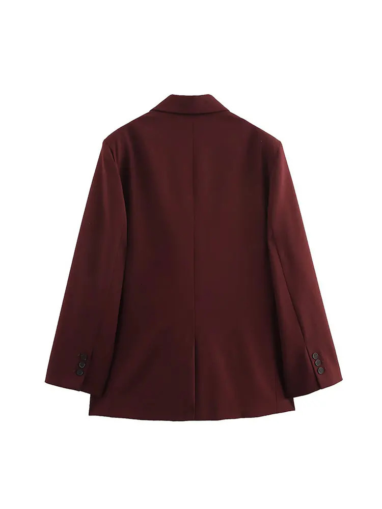 NLZGMSJ 2025 Spring Womens Office Blazer Solid Pockets V Neck Long Sleeve Single Button Blazer Fashion Outwears 251227