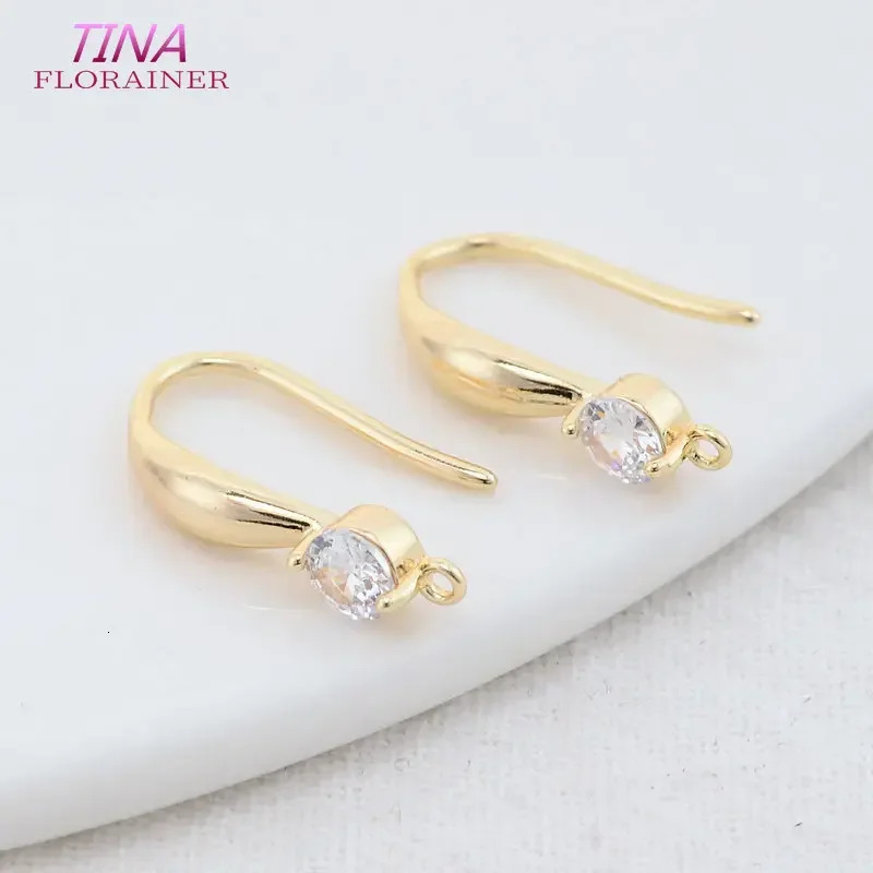 1018MM 14K Gold Plated and Zircon Stud Earring Making Supplies Hook For Jewellery Accessories 251219