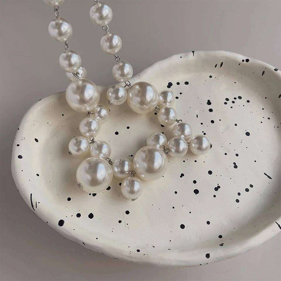 ZAKOL Elegant Imitation Pearl Necklace for Women Korean Fashion Perlas Grandes Choker Necklaces Wedding Jewelry Gifts
