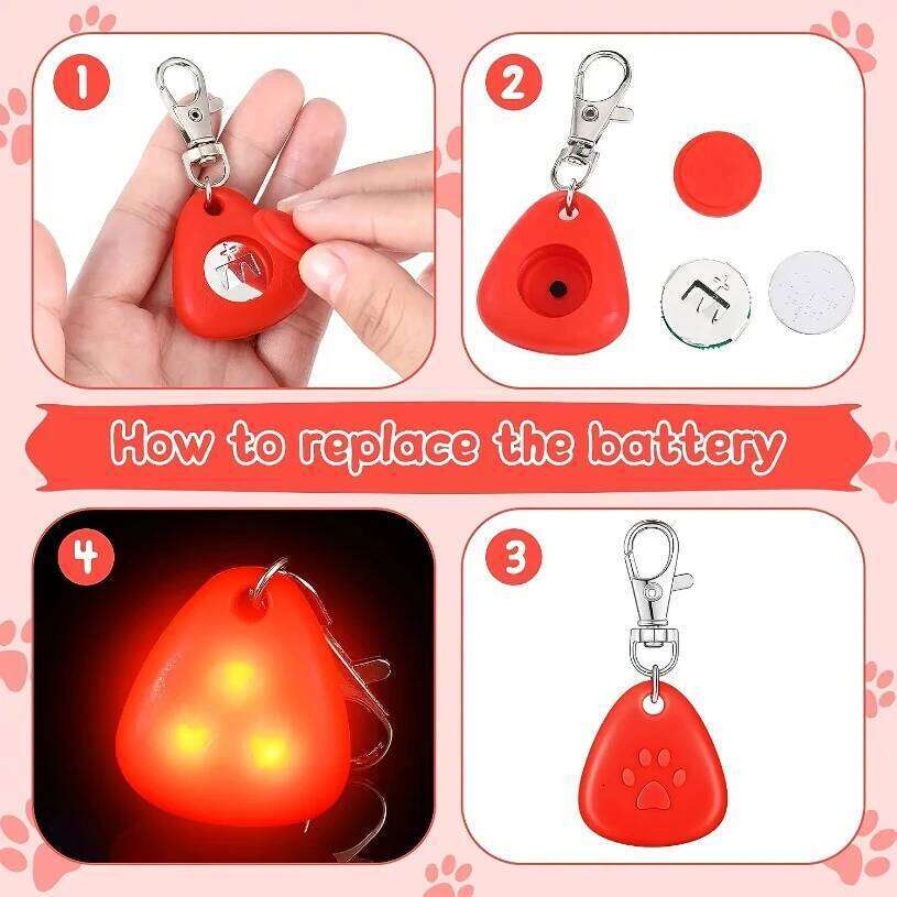 Silicone LED Pet waterproof collar light outdoor walking safety luminous dog tag battery