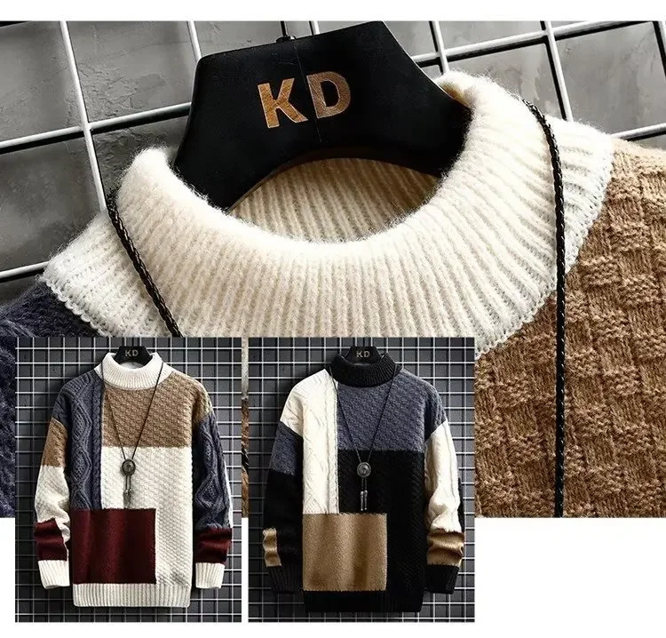 Mens Autumn Winter Japanese Style Thickened Knitted Sweater Trendy Korean Version Casual Scene Other Material Pullovers 251226