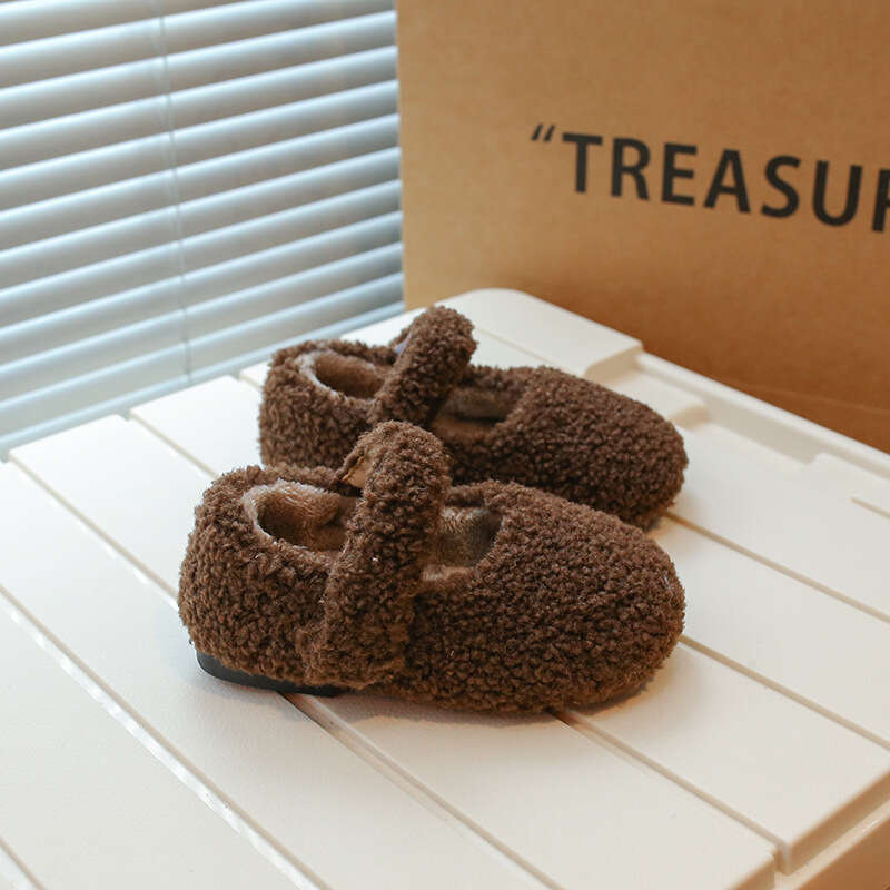 Cotton 2025 Autumn Winter New Solid Color Cute Baby Lightweight Children's Furry Shoes