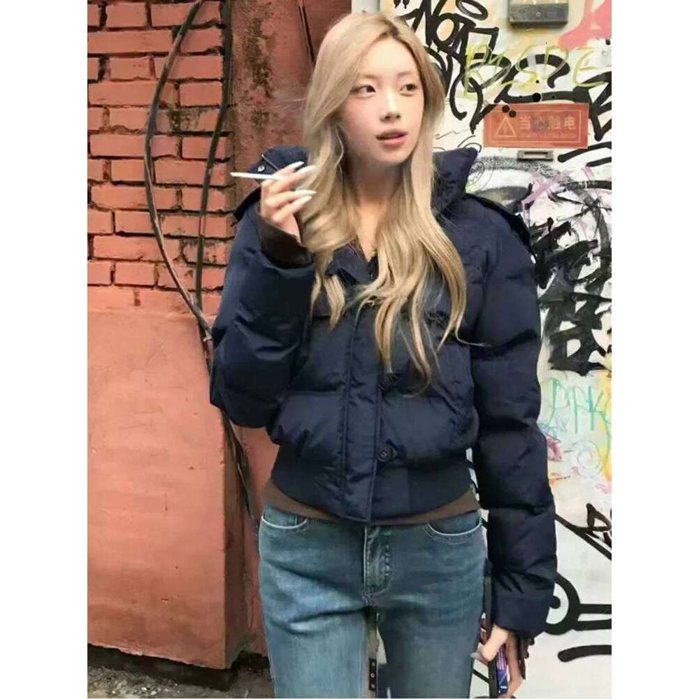 2025 American Autumn And Winter New Hooded For Women Korean Style Fashionable Thick Warm Cotton Jacket