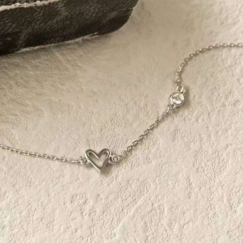 925 Sterling Silver Plating 14K Gold Zircon Heart Bracelets Exquisite Adjustable Bracelet For Women Jewelry 25H1229