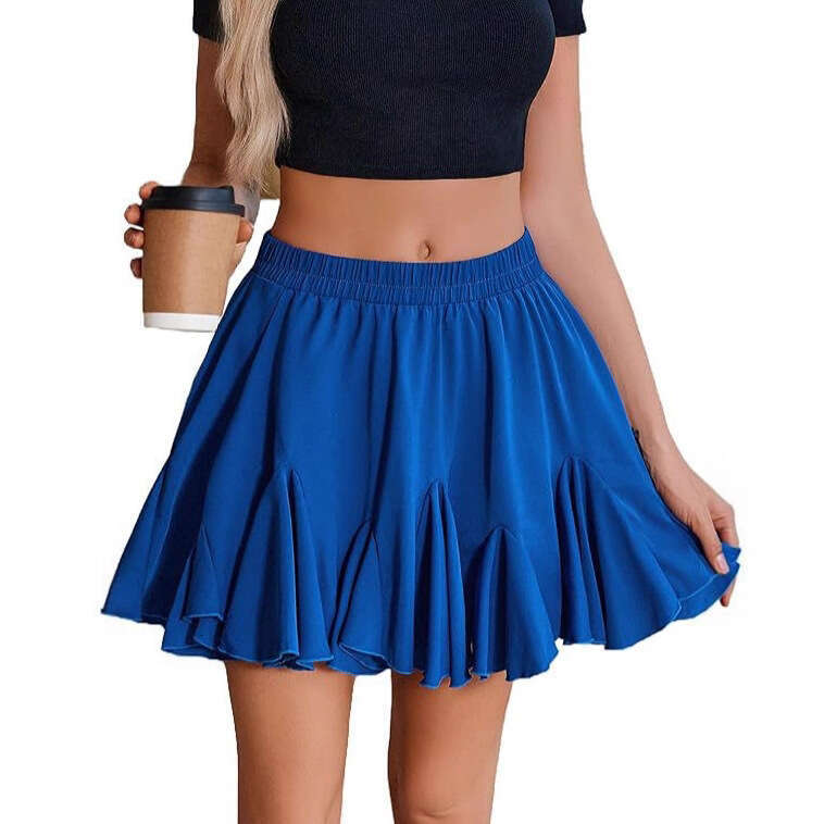 Women's Mini Skirt Spring Summer A-Line Ruffle Fresh Sweet Style Soft Satin Elegant Silky Satin Slimming Flowing