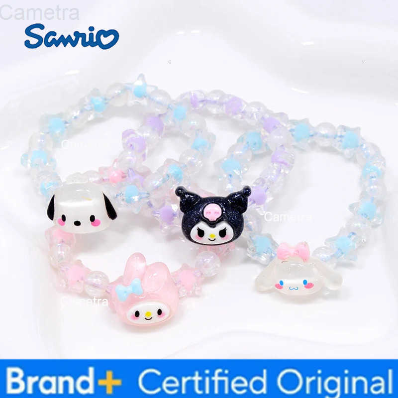 Sanrio Crystal Bracelet Kuromi My Melody Cinnamoroll Cute Anime Cartoon Girls Ring Jewelry Set For Girl Birthday Party Gift H251229