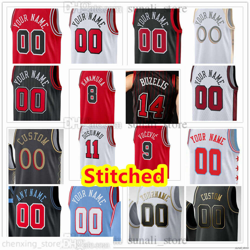 Stitched 2025-26 Men's XS-4XL Basketball Jerseys 9 Vucevic Yuki 8 Kawamura Matas 14 Buzelis Josh 3 Giddey Coby 0 White Patrick 44 Williams Ayo 11 Dosunmu Kevin 13 Huerter
