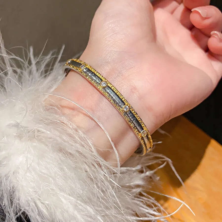 Bracelet Gold Silver Tone Cuff with Crystal Accents Elegant Luxe Style for Daily Wear and Gift High Quality Texture