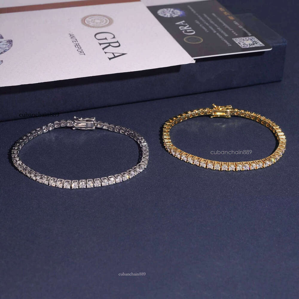 Us warehouse Fast Shipping by Diamond tester GRA certified Hip Hop jewelry Ice VVS Silica tennis chain necklace premium necklace