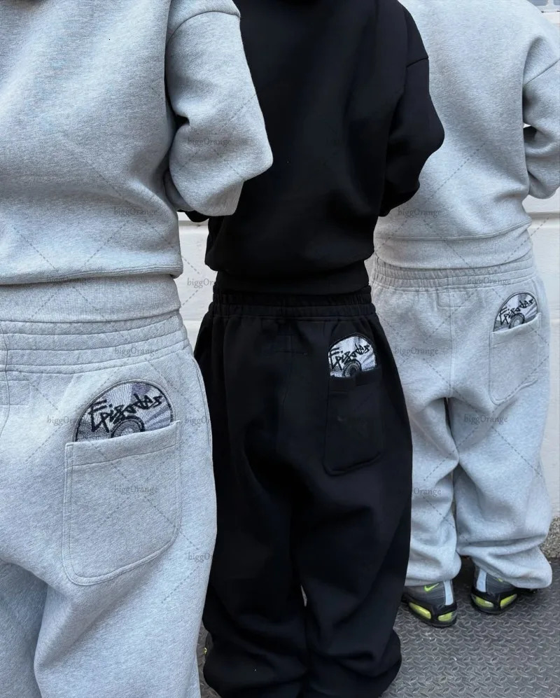 2025 Trendy High Street Retro Casual Streetwear Mens Sports Suit Y2K Harajuku Embroidered Hoodie Women Hip-hop Loose Sweatpants 251225