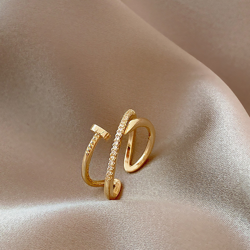 Luxury Brand Designer Jewelry Multi-Layer Nail Ring Open Creative Temperament Ins Exaggerated Personality Open Adjustable Ring Index Finger Ring