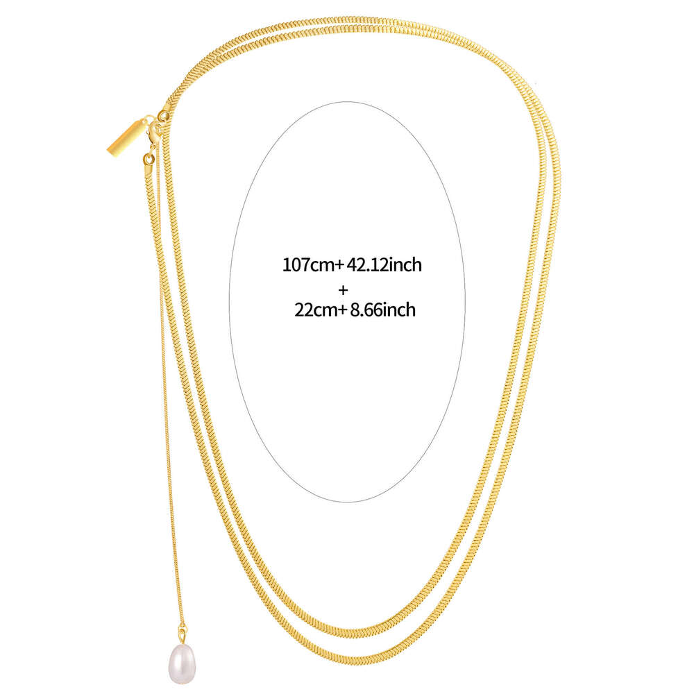 Minimalist Layered Long Snake Bone Necklace for Women, Ins Cold High-end Sweater Chain, Hip-hop Sweet Cool Style Clavicle Chain