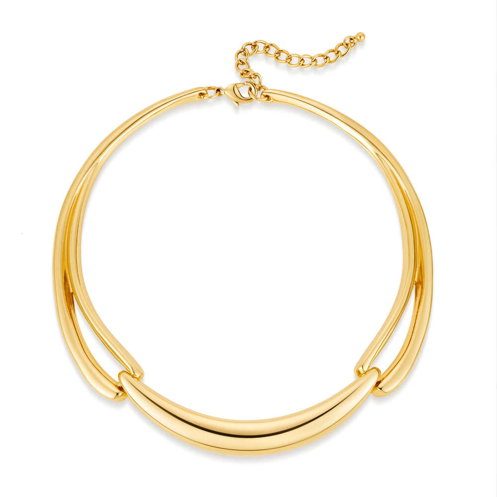 Women's Gold Collar Necklace High-End Style Thick Choker Unique Niche Accessories gold Fashion