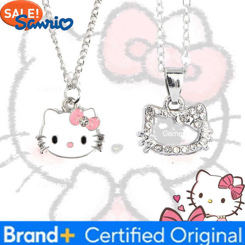 Sanrio Anime Cartoon Hello Kitty Pendant Necklaces Fashion Bow Cute Cat Necklace for Women Men Jewelry Accessories Gifts H251229