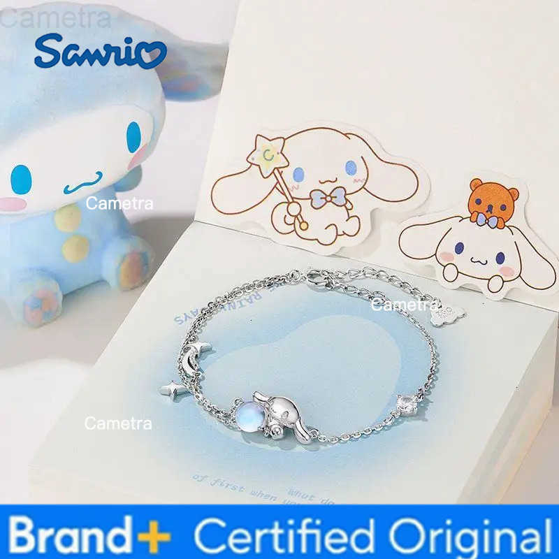 Sanrio Anime Kawaii Cinnamoroll Ins Fashion Silver Bracelet Female Sweet Cute Luxury Hand Decoration Y2k Girl Birthday Gifts H251229